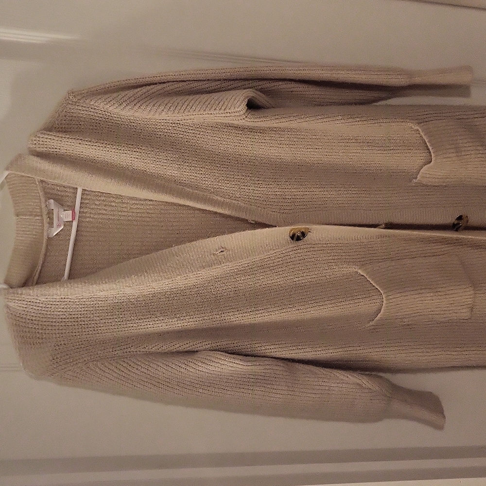 Long cream cardigan